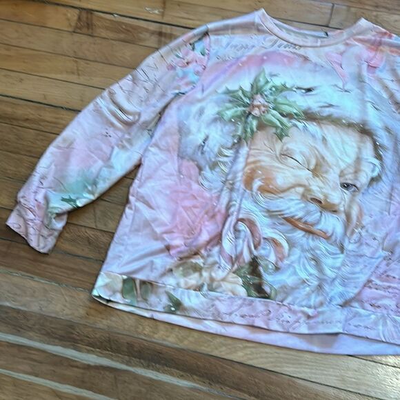 Women’s Pink Sweet Pink Holiday Santa Clause Ugly Christmas Sweatshirt 2XL - Picture 3 of 5